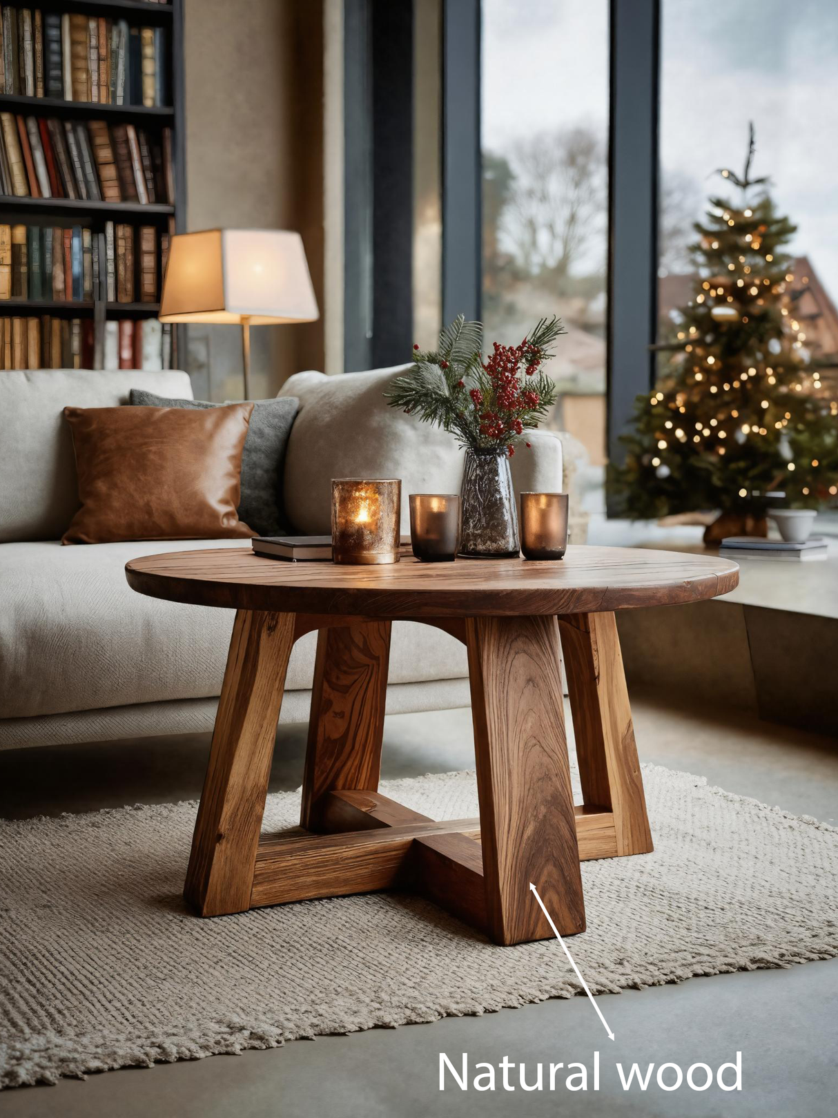 Minimalist Round Side Table For Holiday Decoration