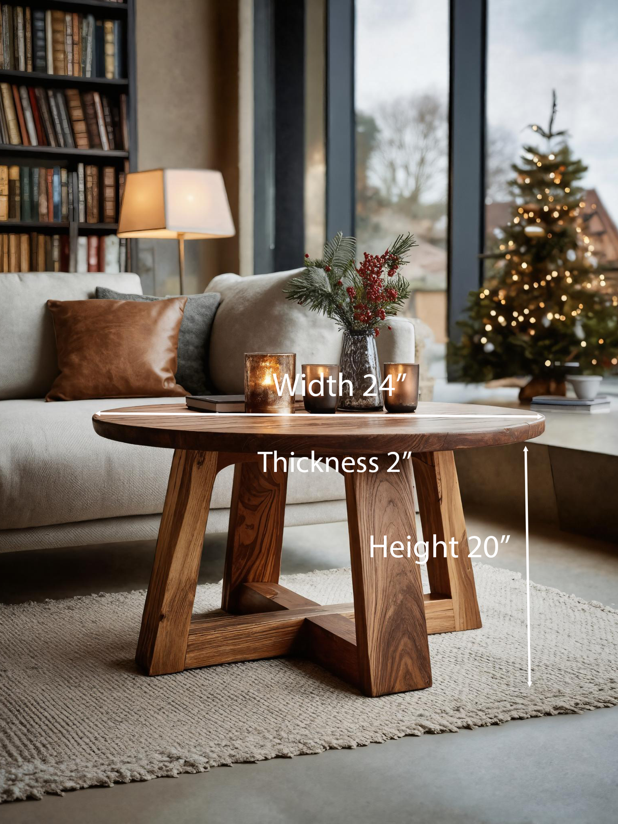 Minimalist Round Side Table For Holiday Decoration