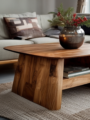 Minimalist Side Table With Shelf For Living Room