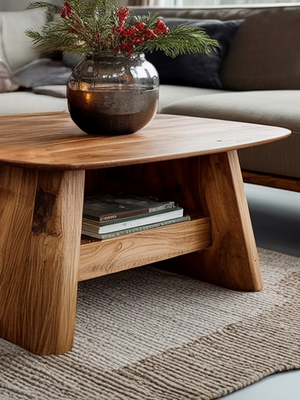 Minimalist Side Table With Shelf For Living Room