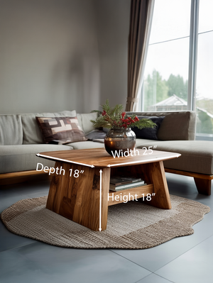 Minimalist Side Table With Shelf For Living Room