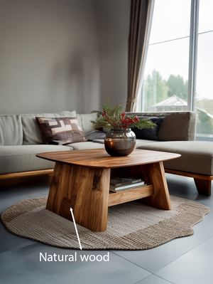 Minimalist Side Table With Shelf For Living Room