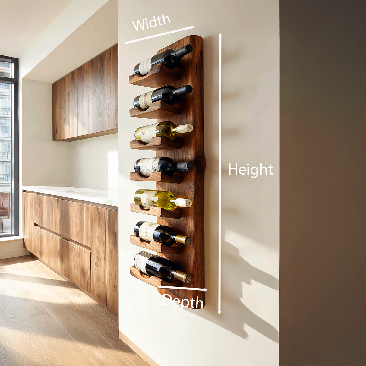 Vertical Wine Rack Wall Mounted For Dining Or Home Bar