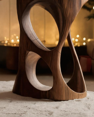Modern Sculptural Side Table For Holiday Decoration