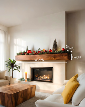 Rustic Live Edge Fireplace Mantel For Holiday Decoration