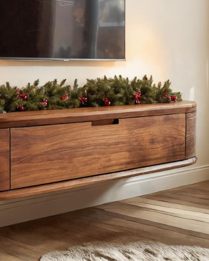 Modern Floating TV Console With Rounded Edge For Holiday