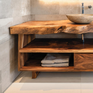 Rustic Live Edge Bathroom Vanity For Bathroom