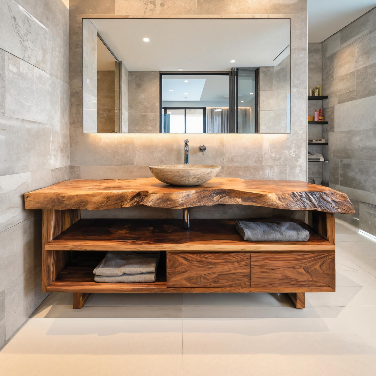 Rustic Live Edge Bathroom Vanity For Bathroom