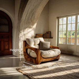 Modern Organic Lounge Seating With Carved Form For Living Room