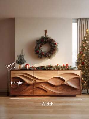 Organic Wave Pattern Sideboard For Holiday Decor