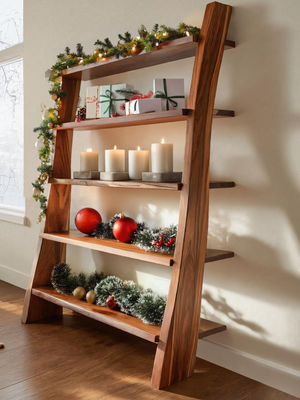 Modern Leaning Shelf For Holiday Decorative Display