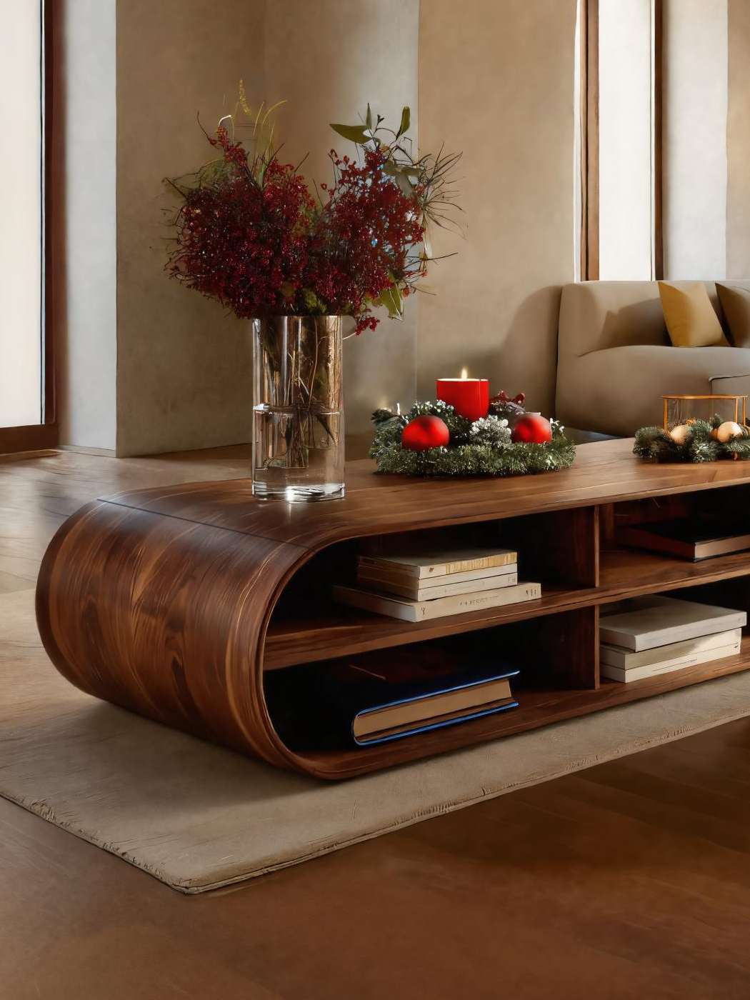 Modern Curved Sideboard For Living Room Or Holiday