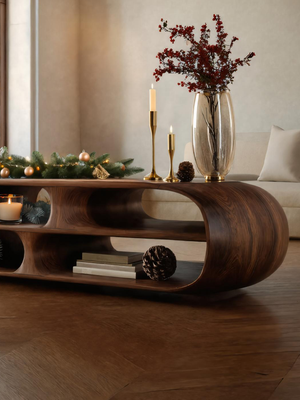 Modern Curved Sideboard For Living Room Or Holiday Decor