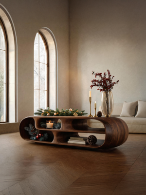 Modern Curved Sideboard For Living Room Or Holiday Decor