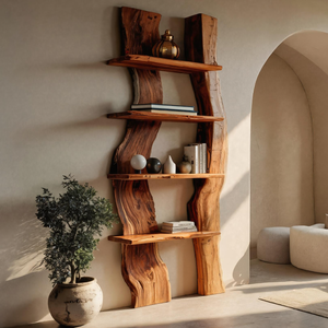 Rustic Tall Shelf For Living Room Decoration