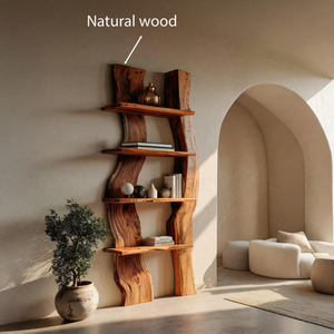 Rustic Tall Shelf For Living Room Decoration