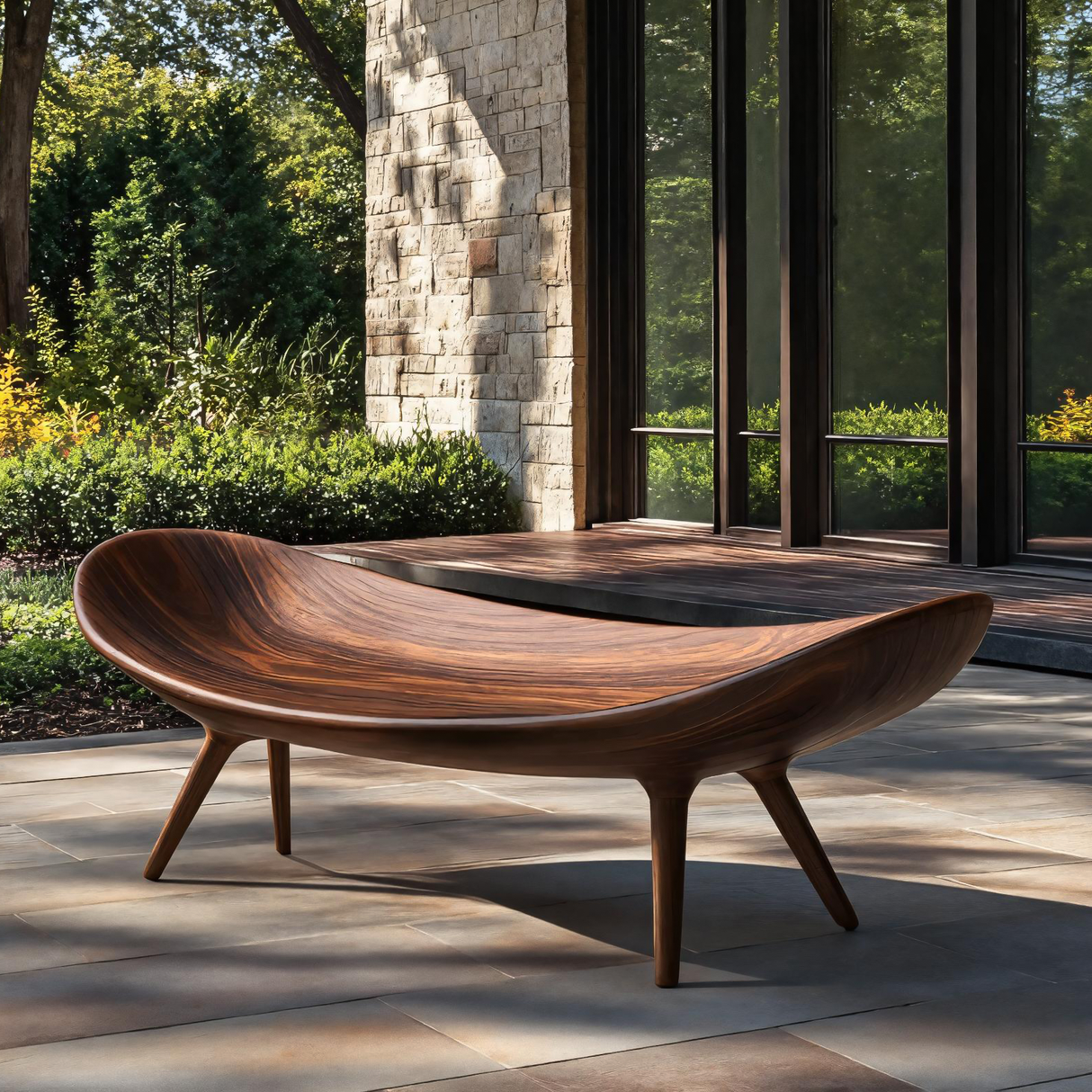 Sculptural Outdoor Bench For Garden Or Relaxed Spaces