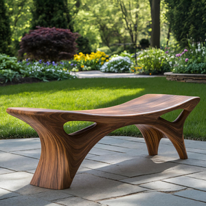 Contemporary Sculptural Outdoor Bench For Garden Or Terrace Lounge