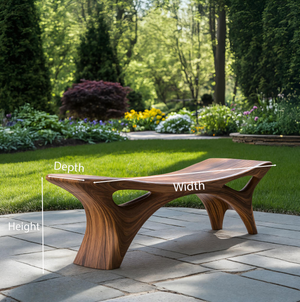 Contemporary Sculptural Outdoor Bench For Garden Or Terrace Lounge