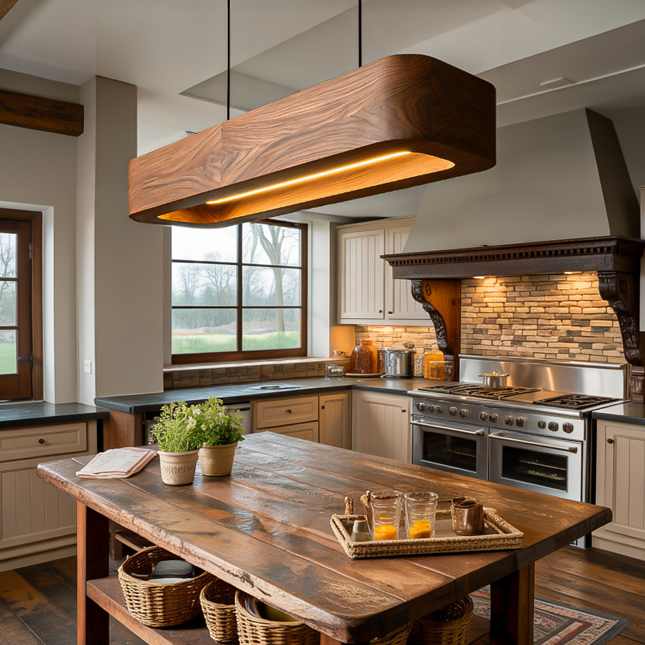 Modern Wooden Pendant Lamp For Kitchen