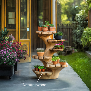 Organic Multi Tier Sculptural Plant Stand For Garden