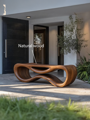 Contemporary Sculptural Outdoor Bench For Patio Or Garden Decor