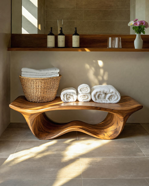 Organic Sculptural Shower Bench For Bathroom