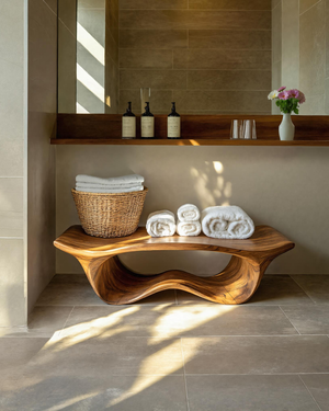 Organic Sculptural Shower Bench For Bathroom