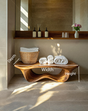 Organic Sculptural Shower Bench For Bathroom