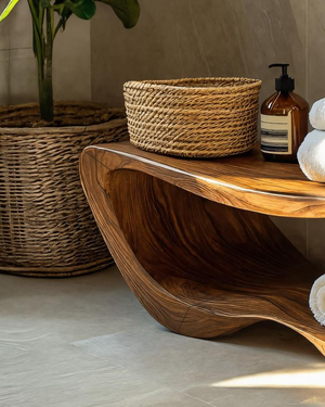 Minimalist Organic Shower Bench For Bathroom Or Spa