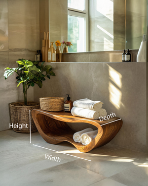 Minimalist Organic Shower Bench For Bathroom Or Spa
