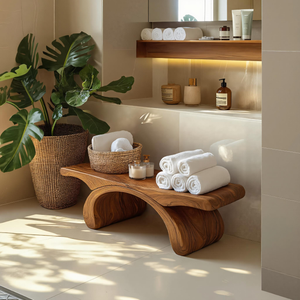 Modern Organic Shower Bench For Bathroom Or Spa Furniture