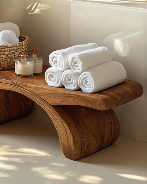 Modern Organic Shower Bench For Bathroom Or Spa Furniture