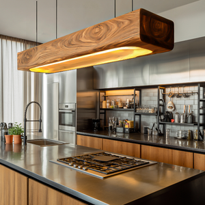 Organic Sculptural Wooden Hanging Light For Dining Room