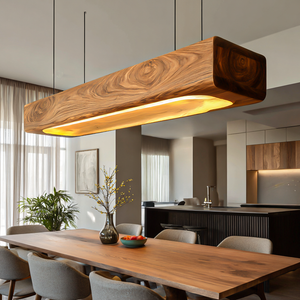 Organic Sculptural Wooden Hanging Light For Dining Room
