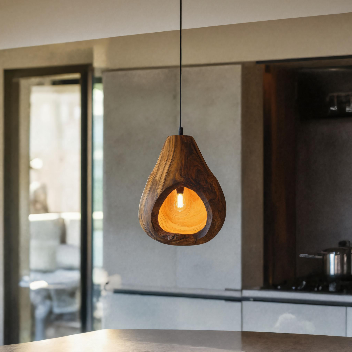 Artistic Pendant Light Carved Handmade For Living Room – ET Woodcrafts