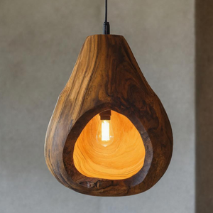 Artistic Pendant Light Carved Handmade For Living Room