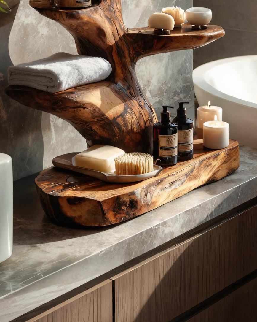 Modern Organic Bathroom Shelf For Bathroom