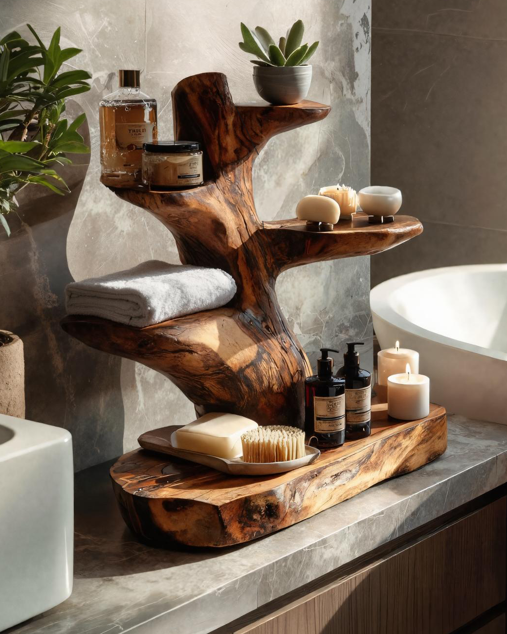Modern Organic Bathroom Shelf For Bathroom