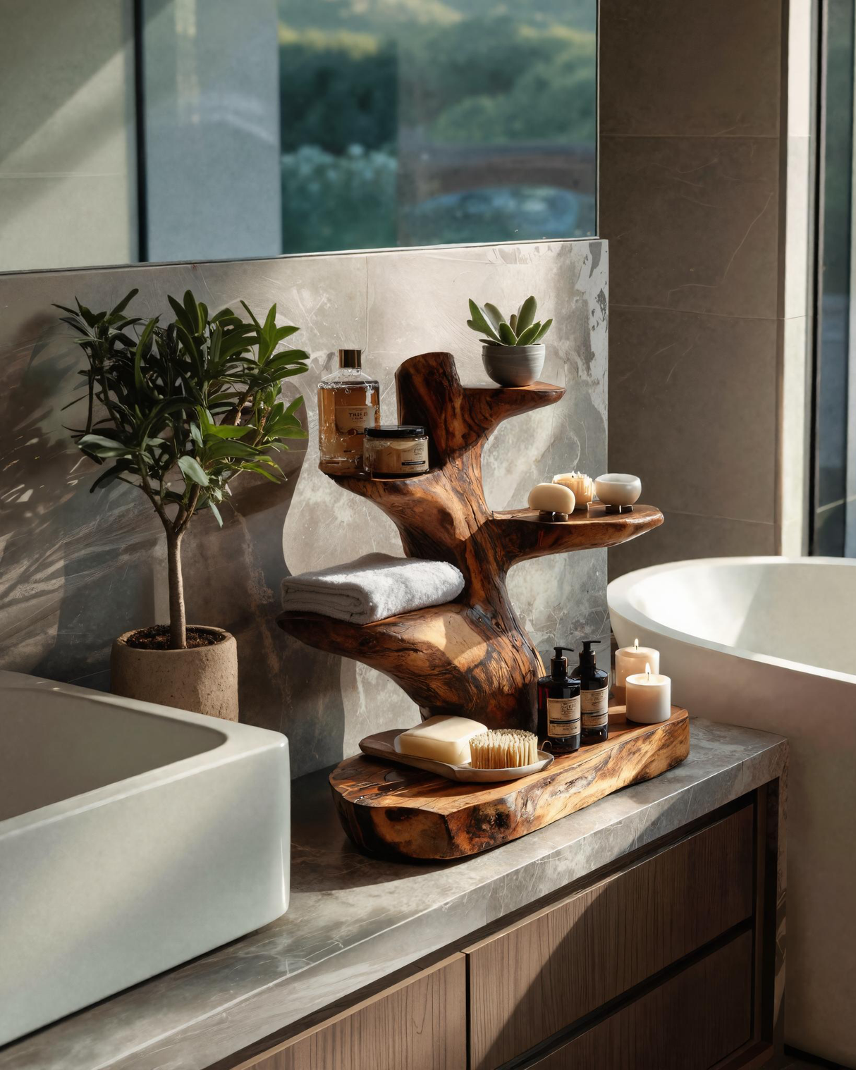 Modern Organic Bathroom Shelf For Bathroom