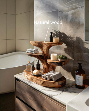 Organic Multi Tier Bathroom Shelf For Spa