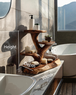 Organic Multi Tier Display Shelf For Bathroom