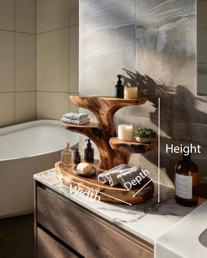 Organic Multi Tier Bathroom Shelf For Spa