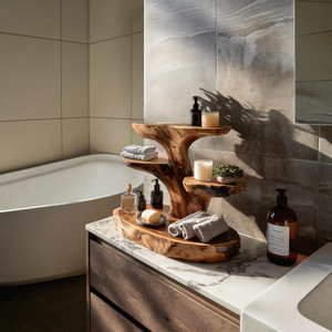 Organic Multi Tier Bathroom Shelf For Spa