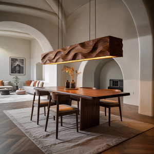 Modern Pendant Lighting With Carved Wave For Dining Area