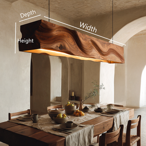 Handcrafted Pendant Light With Wave Carved Surface For Kitchen