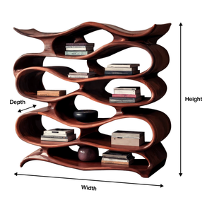 Sculptural Bookshelf Cabinet For Living Room And Office