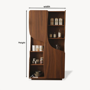 Modern Sculptural Cabinet With Curved Doors For Kitchen And Living Room