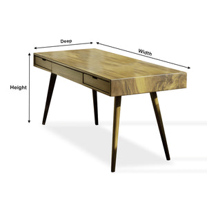 Mid Century Modern Writing Desk With Drawers For Home Office
