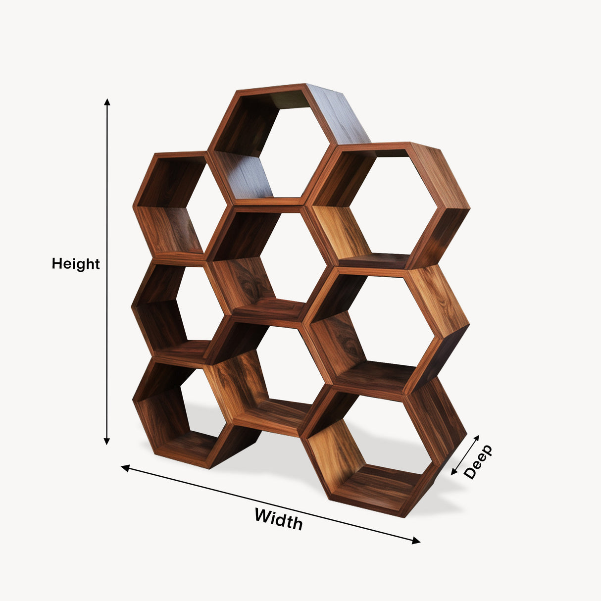 Geometric Honeycomb Plant Shelf Modular Wall Unit For Garden And Patio